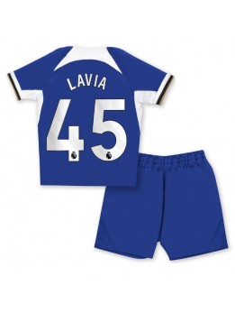 Billige Chelsea Romeo Lavia #45 Hjemmedraktsett Barn 2023-24 Kortermet (+ Korte bukser)